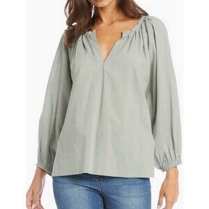 Karen Kane Popover Cotton Peasant Blouse MEDIUM